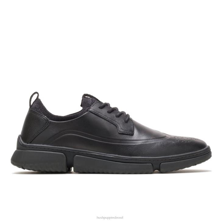couro preto Bennet ponta de asa oxford homens Hush Puppies Oxford ZZ6R299 - Image 2