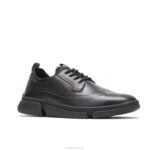 couro preto Bennet ponta de asa oxford homens Hush Puppies Oxford ZZ6R299 - Image 3