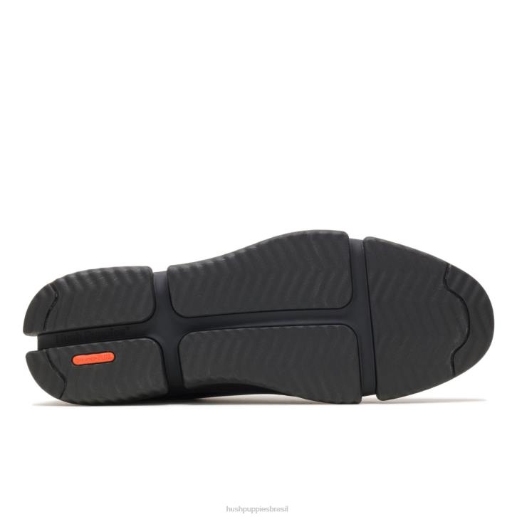 couro preto Bennet ponta de asa oxford homens Hush Puppies Oxford ZZ6R299 - Image 5