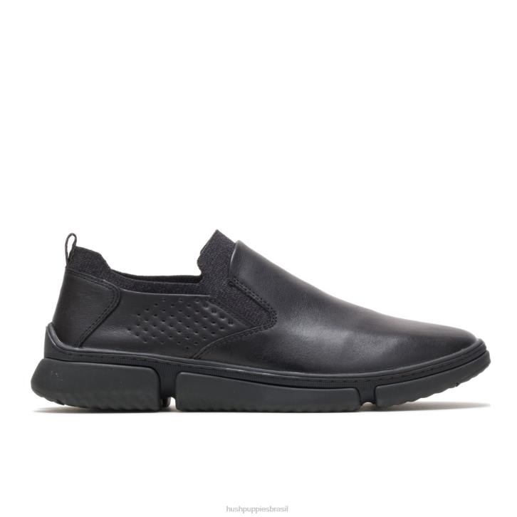 couro preto bennet sapatilha sem salto homens Hush Puppies Oxford ZZ6R284 - Image 2