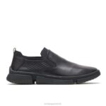 couro preto bennet sapatilha sem salto homens Hush Puppies Oxford ZZ6R284