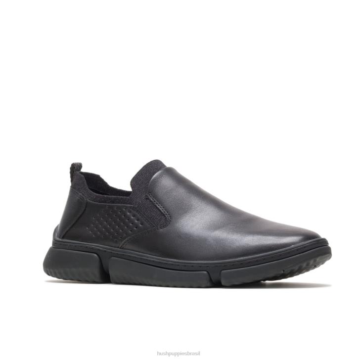 couro preto bennet sapatilha sem salto homens Hush Puppies Oxford ZZ6R284 - Image 3
