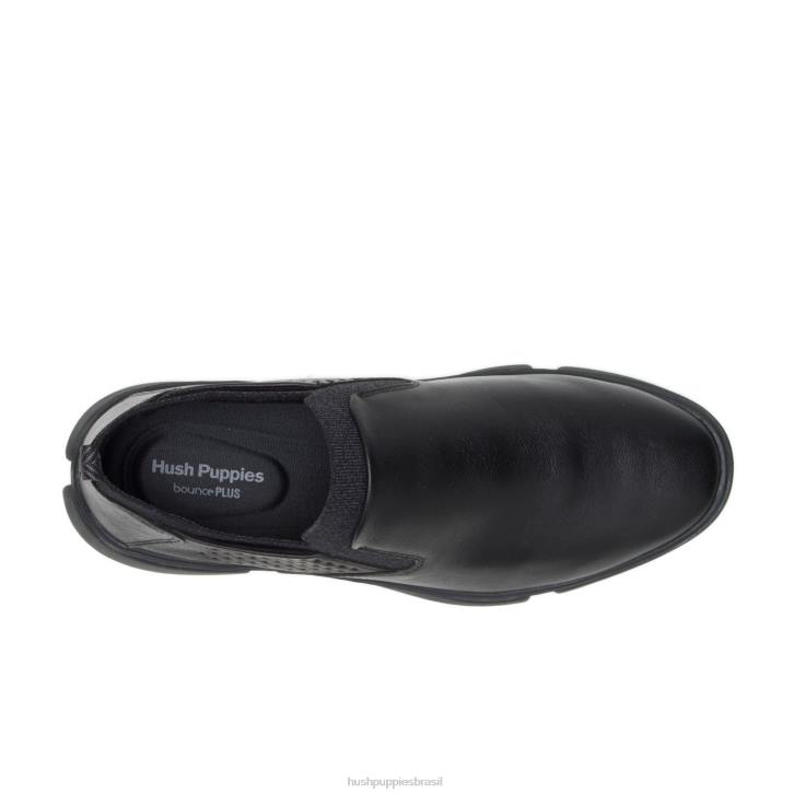 couro preto bennet sapatilha sem salto homens Hush Puppies Oxford ZZ6R284 - Image 7