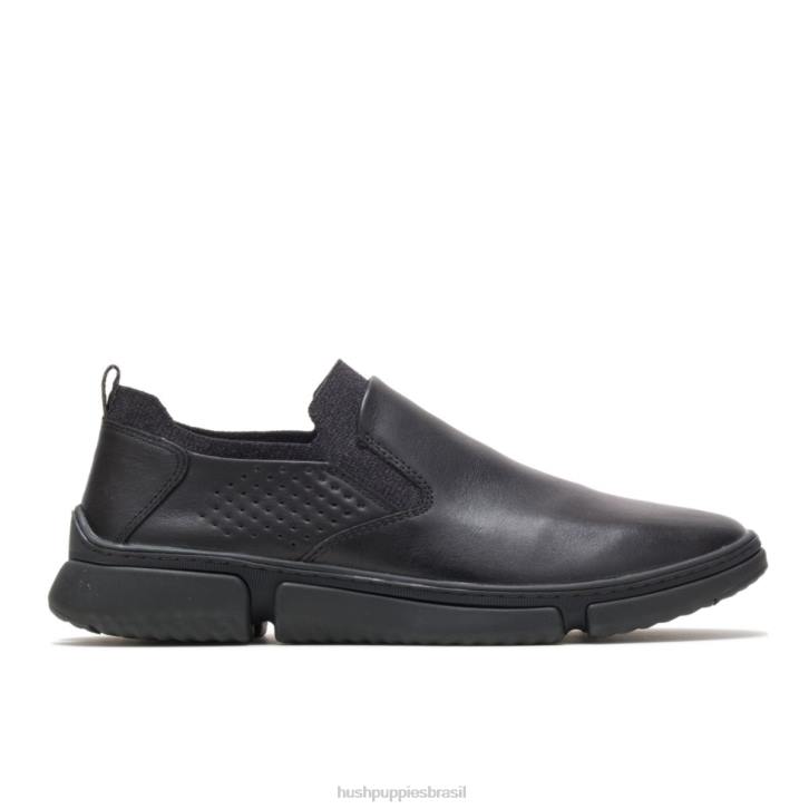 couro preto bennet sapatilha sem salto homens Hush Puppies Oxford ZZ6R284 - Image 1