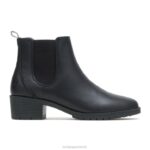 couro preto bota chelsea hadley mulheres Hush Puppies bota ZZ6R181