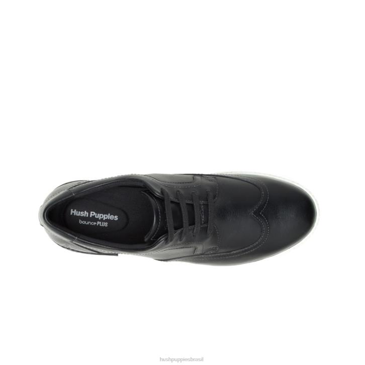 couro preto Heath Wing Tip Oxford homens Hush Puppies Oxford ZZ6R303 - Image 6