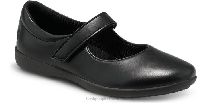 couro preto lexi mary jane do garoto grande garota Hush Puppies sapato ZZ6R370 - Image 1