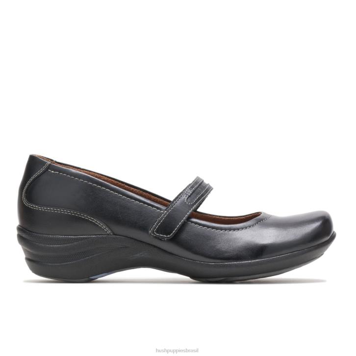 couro preto mary jane épica mulheres Hush Puppies sapatos casuais ZZ6R228 - Image 2