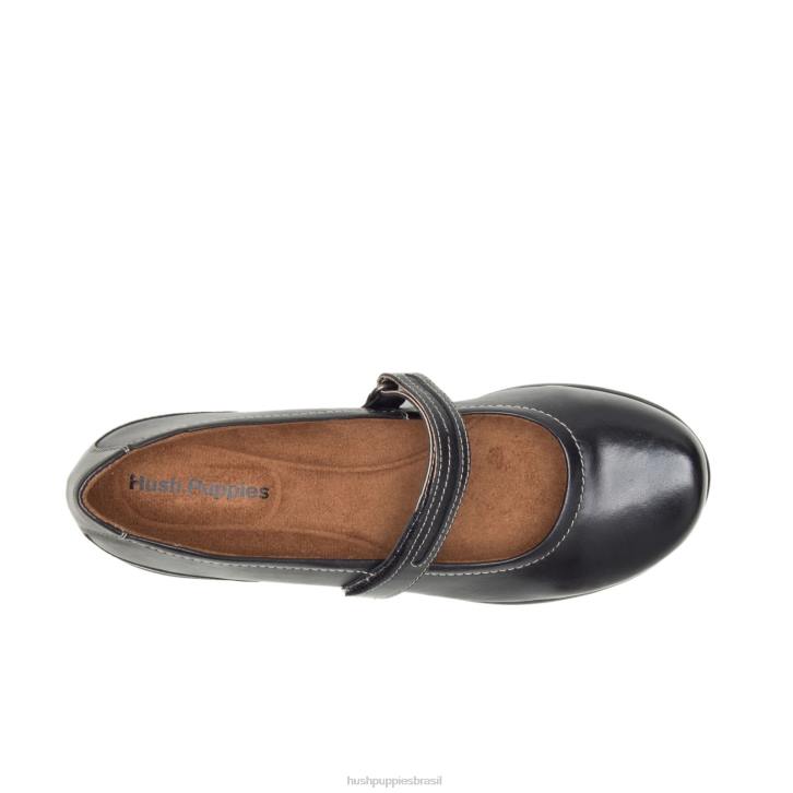 couro preto mary jane épica mulheres Hush Puppies sapatos casuais ZZ6R228 - Image 6