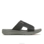 couro preto ousado ativar sandália deslizante homens Hush Puppies sandália ZZ6R319 - Image 2