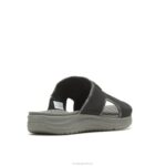 couro preto ousado ativar sandália deslizante homens Hush Puppies sandália ZZ6R319 - Image 4