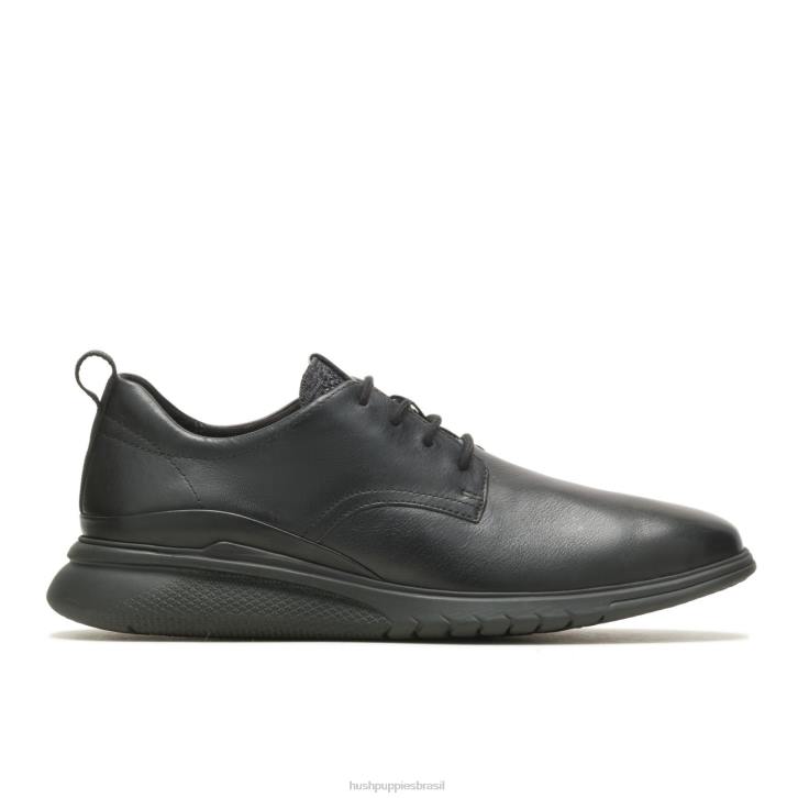 couro preto ousado avanço com cordões oxford homens Hush Puppies Oxford ZZ6R289 - Image 2