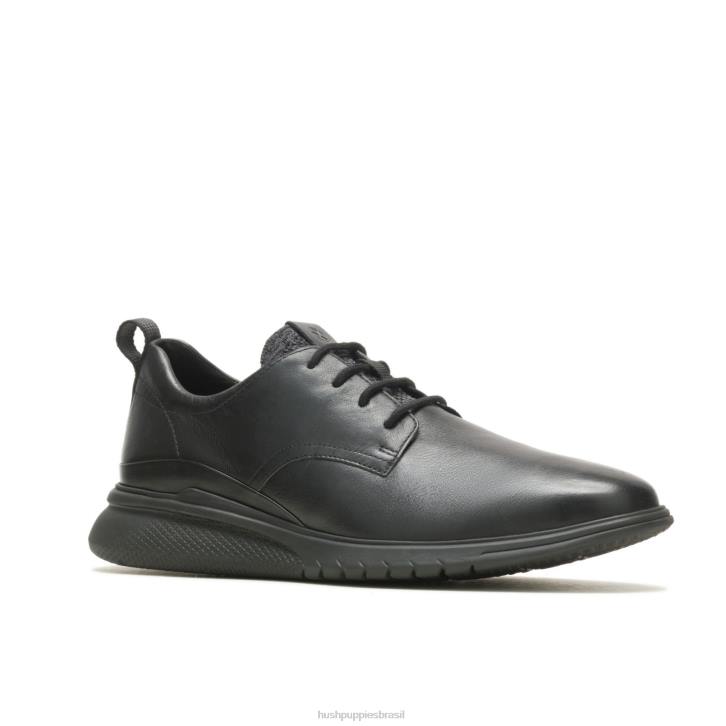 couro preto ousado avanço com cordões oxford homens Hush Puppies Oxford ZZ6R289 - Image 3