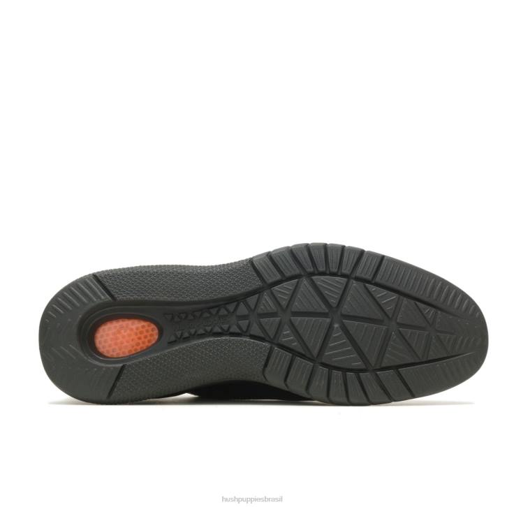couro preto ousado avanço com cordões oxford homens Hush Puppies Oxford ZZ6R289 - Image 5