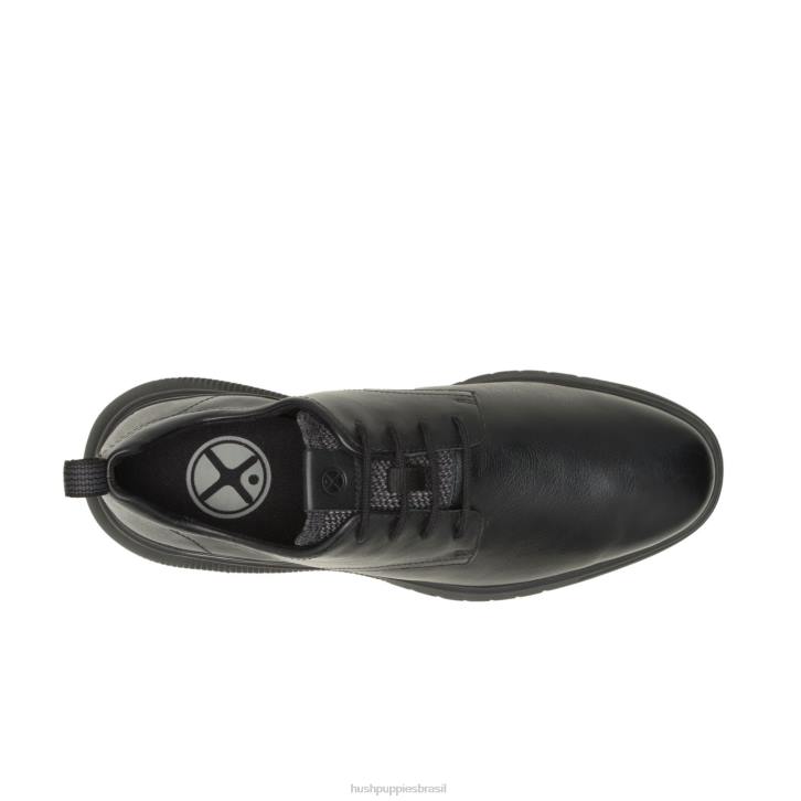 couro preto ousado avanço com cordões oxford homens Hush Puppies Oxford ZZ6R289 - Image 6