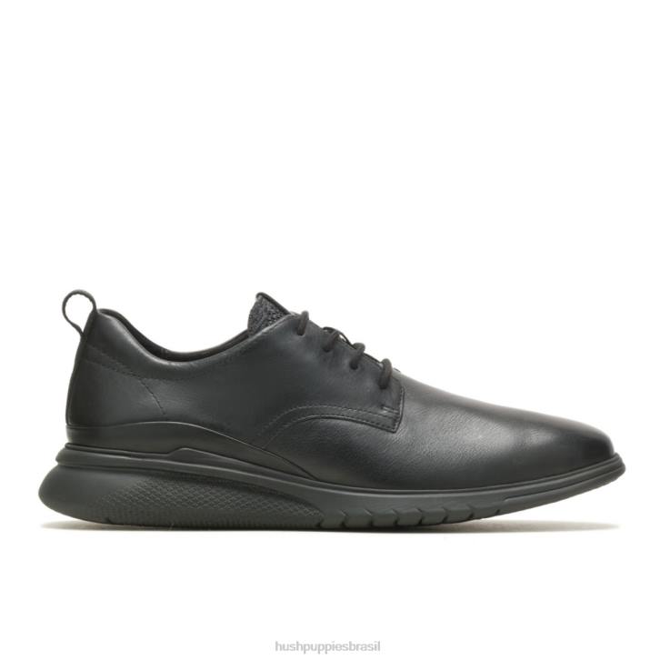 couro preto ousado avanço com cordões oxford homens Hush Puppies Oxford ZZ6R289 - Image 1