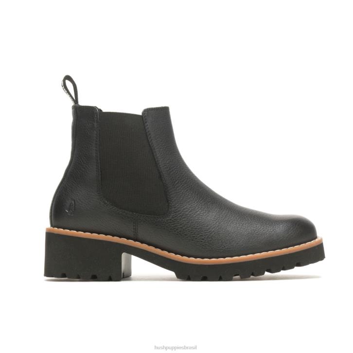 couro preto ousado bota amelia chelsea mulheres Hush Puppies bota ZZ6R161 - Image 2