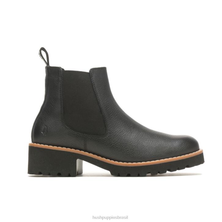 couro preto ousado bota amelia chelsea mulheres Hush Puppies bota ZZ6R161 - Image 1