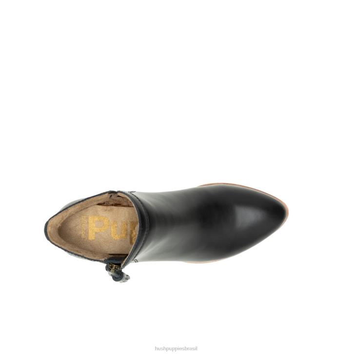 couro preto ousado bota de borla serra mulheres Hush Puppies bota ZZ6R158 - Image 6
