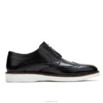 couro preto ousado everett ponta de asa oxford homens Hush Puppies Oxford ZZ6R286 - Image 2