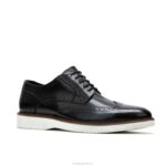 couro preto ousado everett ponta de asa oxford homens Hush Puppies Oxford ZZ6R286 - Image 4