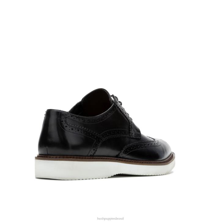 couro preto ousado everett ponta de asa oxford homens Hush Puppies Oxford ZZ6R286 - Image 5