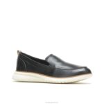 couro preto ousado mocassim avançado mulheres Hush Puppies mocassim ZZ6R45 - Image 3