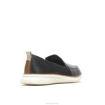 couro preto ousado mocassim avançado mulheres Hush Puppies mocassim ZZ6R45 - Image 4