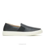 couro preto ousado noelle escorregar mulheres Hush Puppies escorregar em ZZ6R74