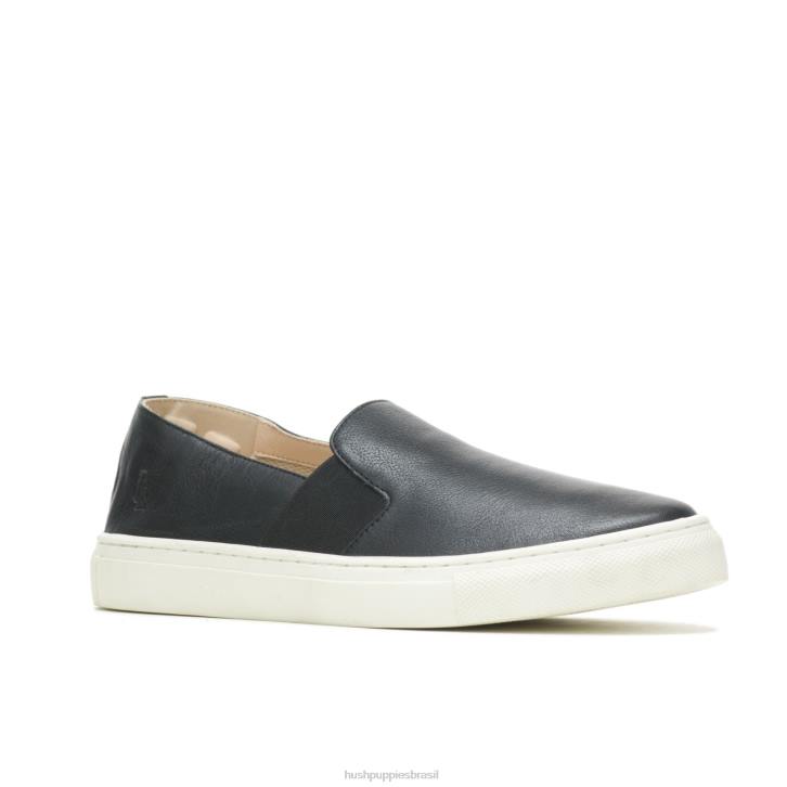 couro preto ousado noelle escorregar mulheres Hush Puppies escorregar em ZZ6R74 - Image 3