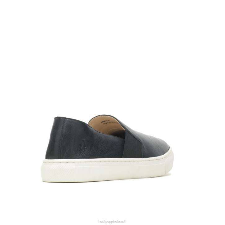 couro preto ousado noelle escorregar mulheres Hush Puppies escorregar em ZZ6R74 - Image 4