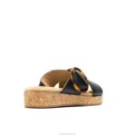 couro preto ousado sandália com fivela June mulheres Hush Puppies sandália ZZ6R1 - Image 4