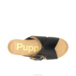 couro preto ousado sandália com fivela June mulheres Hush Puppies sandália ZZ6R1 - Image 6