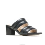 couro preto ousado sandália leila mulheres Hush Puppies salto ZZ6R28 - Image 3