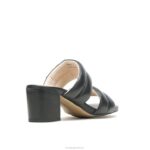couro preto ousado sandália leila mulheres Hush Puppies salto ZZ6R28 - Image 4