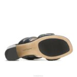 couro preto ousado sandália leila mulheres Hush Puppies salto ZZ6R28 - Image 5