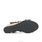 couro preto ousado sandália meia tira pequinês mulheres Hush Puppies salto ZZ6R106 - Image 5