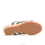 couro preto ousado sandália salgueiro mulheres Hush Puppies salto ZZ6R11 - Image 6