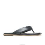 couro preto ousado sandália toepost emily mulheres Hush Puppies sandália ZZ6R15 - Image 2