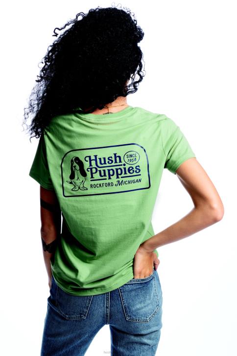 doce sálvia camiseta estampada basset hound retrô mulheres Hush Puppies Camisetas ZZ6R239 - Image 3