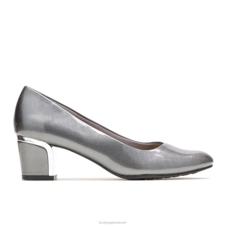 estanho escuro escotilha patente/salto de prata reitora mulheres Hush Puppies estilo suave ZZ6R212 - Image 2