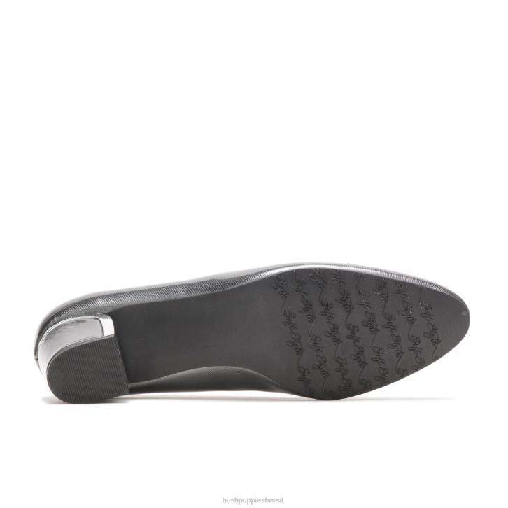 estanho escuro escotilha patente/salto de prata reitora mulheres Hush Puppies estilo suave ZZ6R212 - Image 5