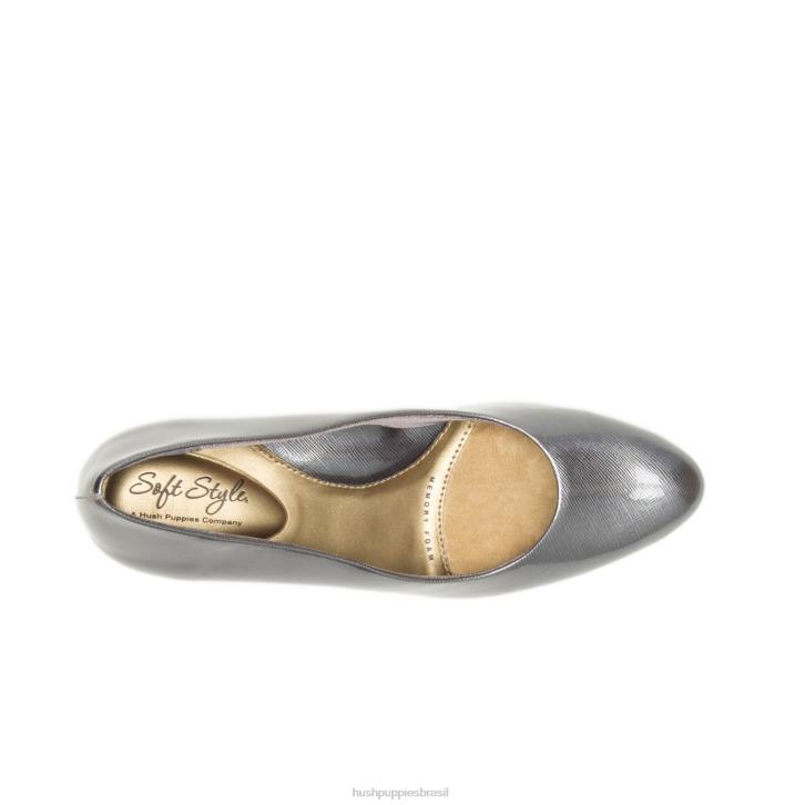 estanho escuro escotilha patente/salto de prata reitora mulheres Hush Puppies estilo suave ZZ6R212 - Image 6