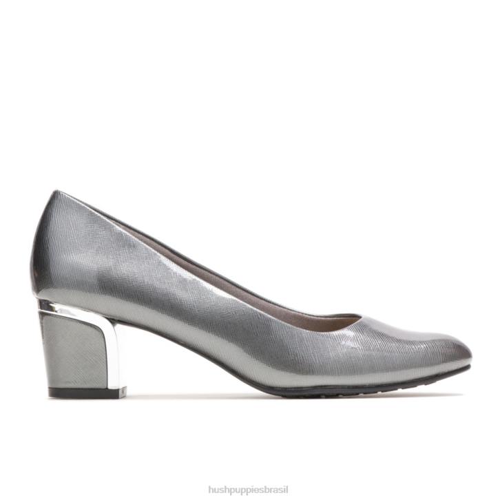 estanho escuro escotilha patente/salto de prata reitora mulheres Hush Puppies estilo suave ZZ6R212 - Image 1