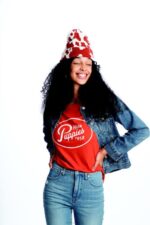 laranja queimado camiseta gráfica com script retrô mulheres Hush Puppies Camisetas ZZ6R240 - Image 3