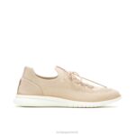 malha bege ousada sapatilha com cadarço em tricô avançado mulheres Hush Puppies tênis ZZ6R125