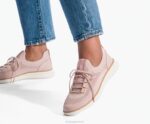 malha bege ousada sapatilha com cadarço em tricô avançado mulheres Hush Puppies tênis ZZ6R125 - Image 8