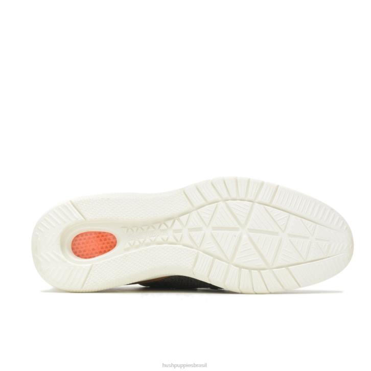 malha preta ousada avanço de malha com cadarço homens Hush Puppies tênis ZZ6R291 - Image 5