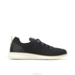 malha preta ousada sapatilha com cadarço em tricô avançado mulheres Hush Puppies tênis ZZ6R126 - Image 2