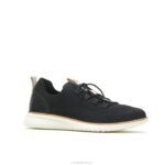 malha preta ousada sapatilha com cadarço em tricô avançado mulheres Hush Puppies tênis ZZ6R126 - Image 3